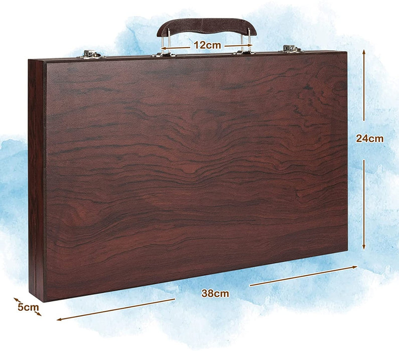 Deluxe 80-Piece Art Set with Wooden Storage - Comprehensive Range for Sketching, Drawing, and Painting - Ideal for Art Beginners and Hobbyists