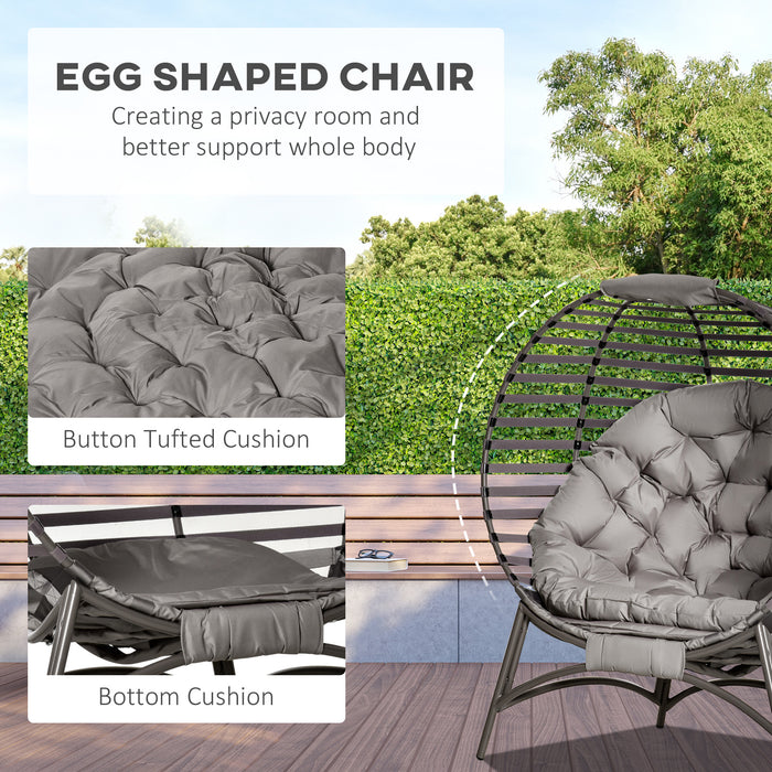 2 Seater Egg Chair - Comfortable Patio Basket Seat with Cushion & Steel Frame - Ideal for Both Indoor & Outdoor Relaxation