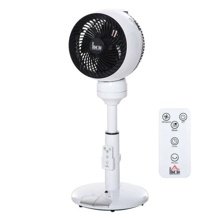 28'' Air Circulator Fan with Remote Control - 3 Speeds, 3 Modes, 70° Oscillation, 90° Vertical Tilt, Height Adjustable - Ideal for Home and Office Comfort in Black & White