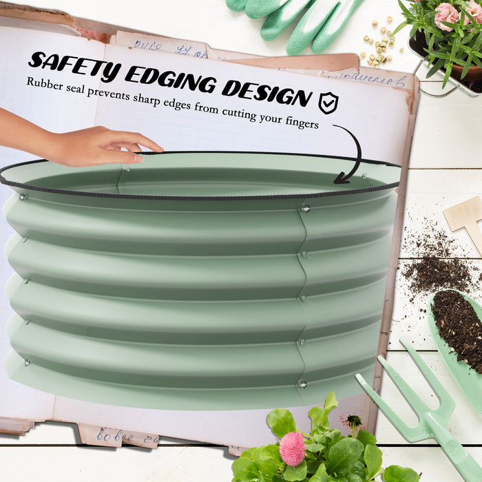 Raised Garden Bed Duo - Metal Planter Boxes with Safety Edging & Easy Assembly - Ideal for Home Gardening & Outdoor Decor