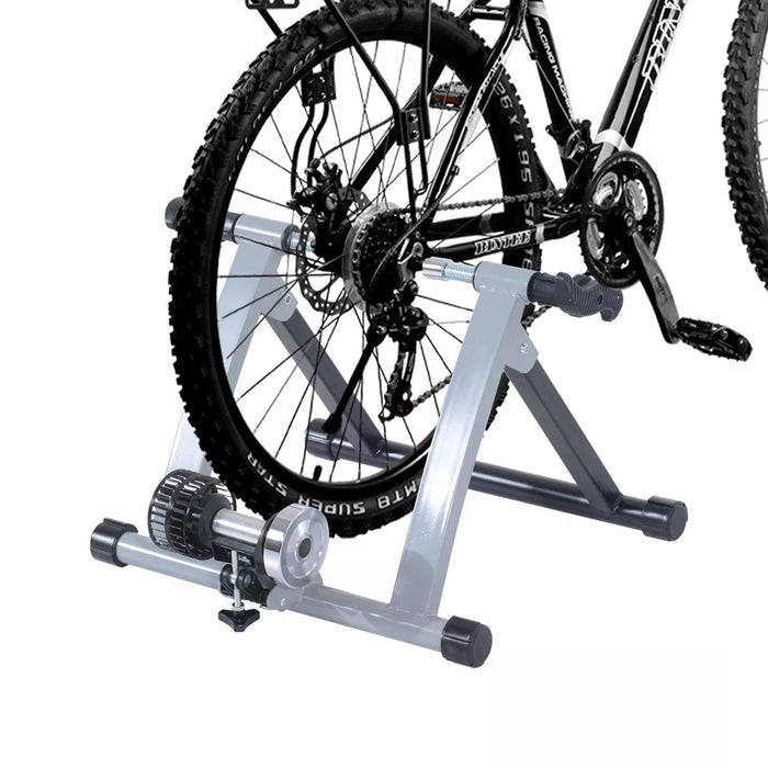 Indoor Cycling Turbo Trainer with Cyclone System - Silver - Ideal for Home Fitness and Off-Season Cyclists