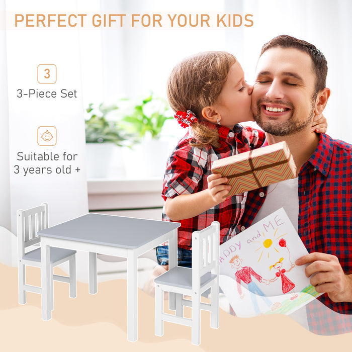3-Piece Kids Table and Chair Set - Toddler Multi-use Desk for Arts, Crafts, Study, Snack Time - Easy Assembly, Perfect for Indoor Activities