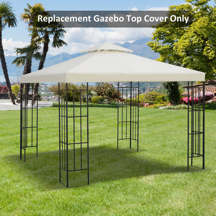 Gazebo Canopy Replacement - 3x3m Cream White Roof Top Cover - Spare Part for Outdoor Shelter