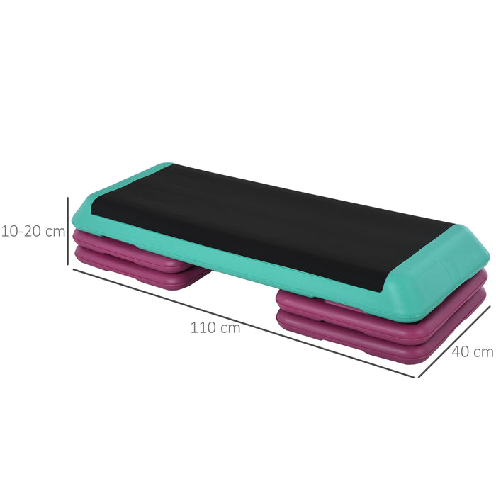 3-Level Adjustable Aerobic Stepper - 10/15/20cm Exercise Platform with Non-Slip Surface - Home and Office Fitness, Indoor/Outdoor Workout Equipment