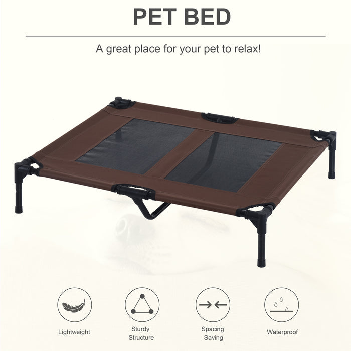 Elevated Pet Cot with Metal Frame - Large Size Raised Dog & Cat Bed with Cooling Mesh - Ideal for Indoor & Outdoor Use, Portable & Durable Pet Lounger for Comfort and Support