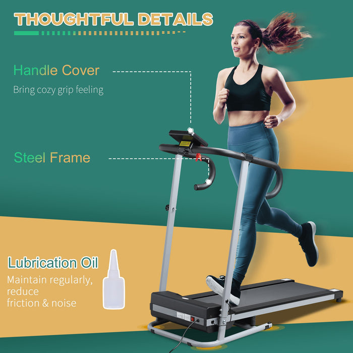 Electric Folding Treadmill with 1.25HP Motor - 10km/h Max Speed, Indoor Cardio Running Walking Jogging Machine with LCD Monitor & 3 Programs - Ideal for Home Fitness Enthusiasts