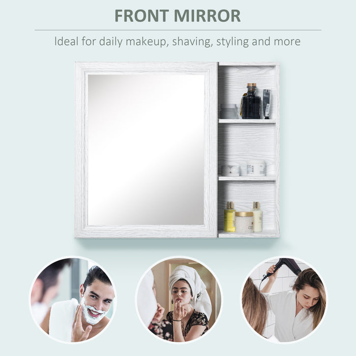 Aluminium Bathroom Cabinet - Wall-Mounted Storage with Mirror Door & 3-Tier Shelving - Space-Saving Organizer for Restroom Essentials