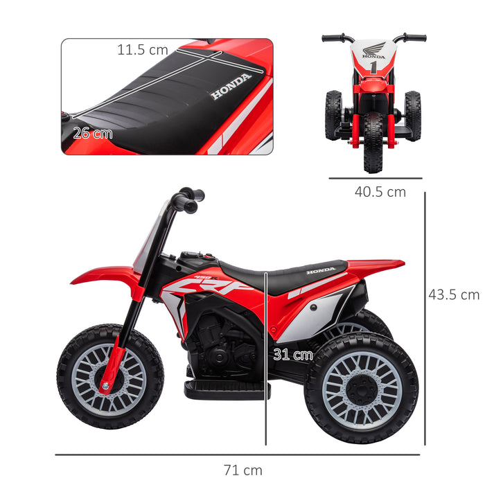 Kids 6V Electric Motorbike with 3 Sturdy Wheels and Realistic Horn - Exciting Startup Sound, Perfect for Toddlers 18 to 36 Months - Bright Red Ride-on Motorcycle for Outdoor Fun