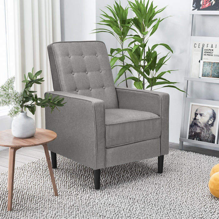 Adjustable Sofa Chair Brand - 3-Position Leisure Seat with Extendable Footrest in Grey - Ideal for Comfort Seeking Individuals