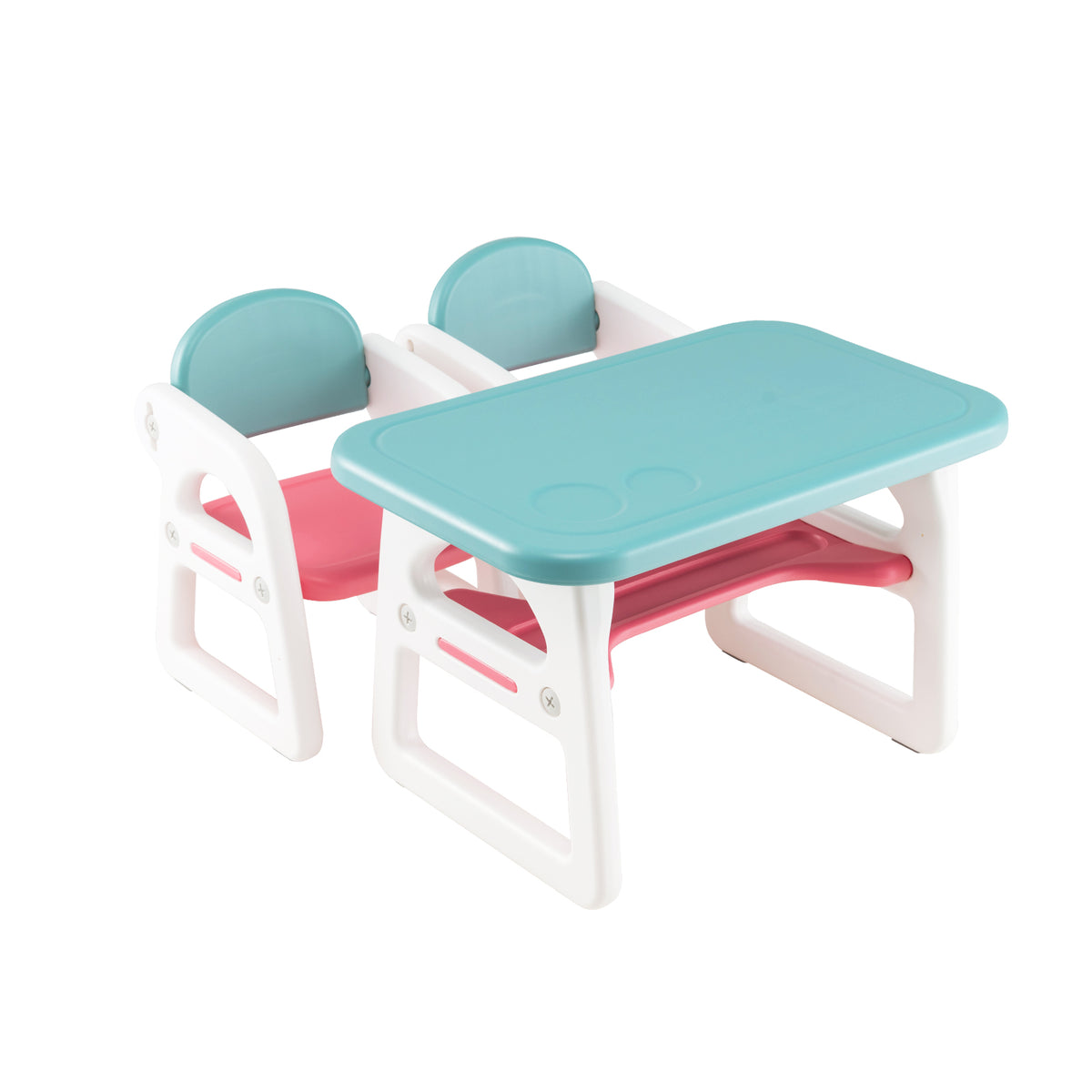 3-Piece Kids' Furniture Collection - Table and Chair Set with Storage Rack in Blue - Ideal for Children's Room or Play Area