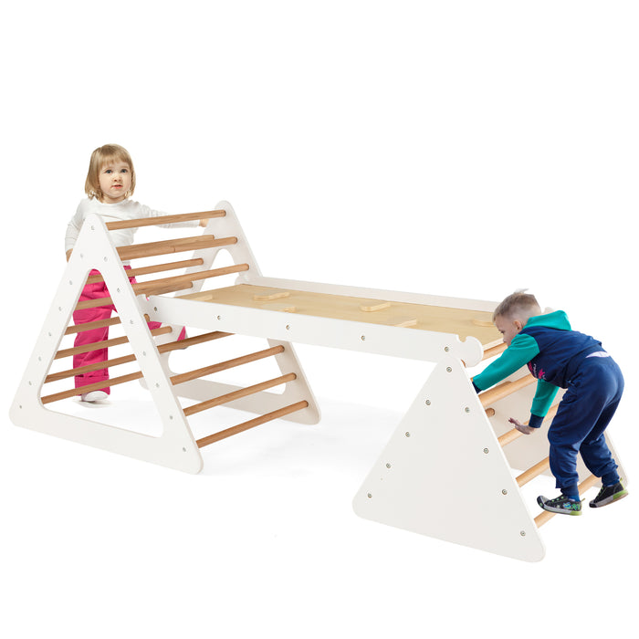 3 in 1 Climbing Toy Set - Includes Two Triangle Ladders and Double-Sided Ramp in Bright Colours - Perfect for Active Kids Seeking Fun and Adventure