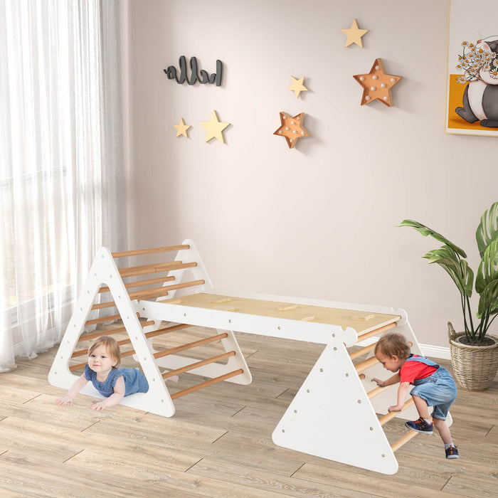 3 in 1 Climbing Toy Set - Includes Two Triangle Ladders and Double-Sided Ramp in Bright Colours - Perfect for Active Kids Seeking Fun and Adventure