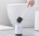 Ecoco Silicone Toilet Brush Soft Bristle Wall-Mounted Bathroom Toilet Brush Holder Set Clean Tool Durable Thermo Plastic Rubber