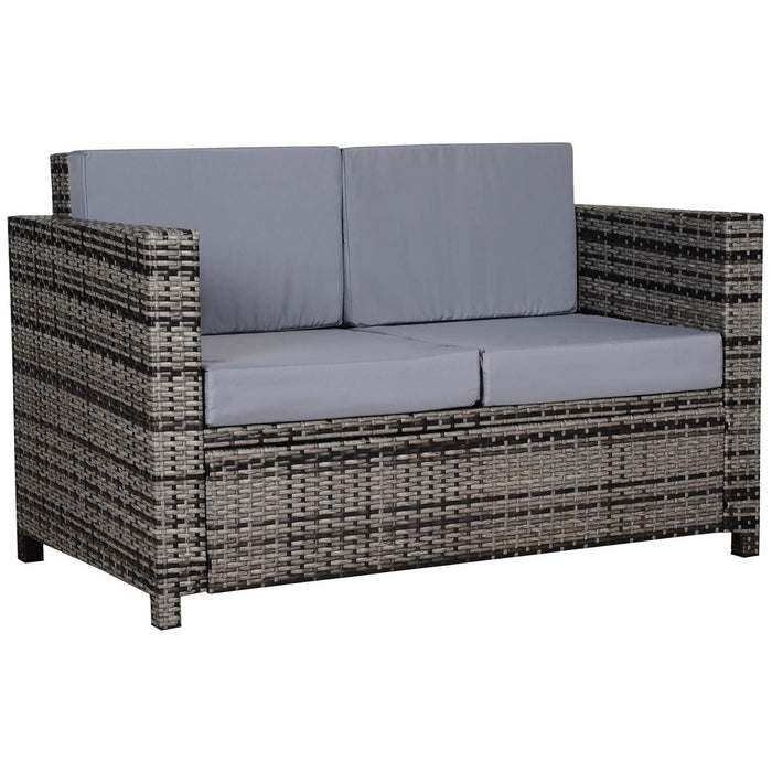 2-Seater Rattan Sofa Chair - All-Weather Wicker Weave, Comfortable Outdoor Seating - Perfect for Garden and Patio Relaxation