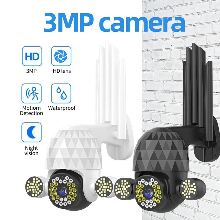 Guudgo 3MP HD PTZ - WiFi IP Security Camera with Night Vision, H.265, IP66 Waterproof, 360° Panoramic View, and 5x Zoom - Ideal for Home and Business Surveillance