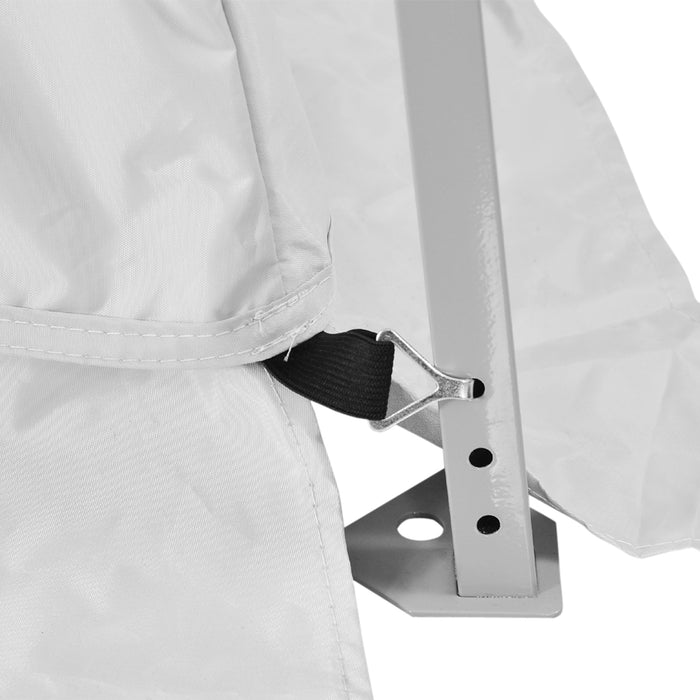 Pop Up Steel Frame Gazebo - 3.6m x 3.6m White Outdoor Canopy - Ideal for Garden Parties & Events