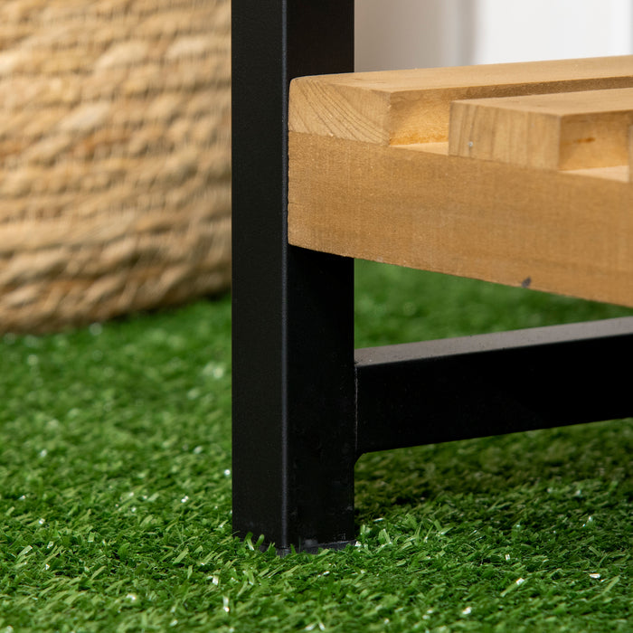 3-Tier Plant Display Stand with Hanging Hooks - Sturdy Flower Rack for Indoor & Outdoor Use - Perfect for Porch, Balcony, Living Room, and Bedroom Decoration