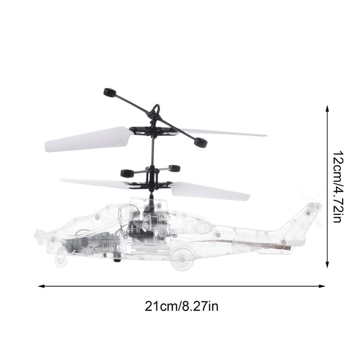Smart Levitation RC Helicopter - Gesture Sensing, LED Light, Altitude Hold, Transparent Design - Perfect Kids Toy