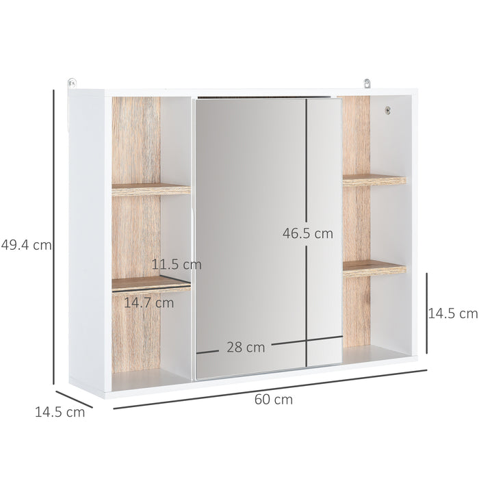 Wall Mounted Medicine Cabinet with Storage - Bathroom Mirror Cabinet with Adjustable Shelf, White Finish - Ideal for Organizing Toiletries and Medications