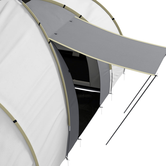 4-6 Person Tunnel Camping Tent - Dual Bedroom Design, 2000mm Waterproof, UV50+ Protection, Vestibule, Carry Bag Included - Ideal for Fishing, Hiking, and Festivals