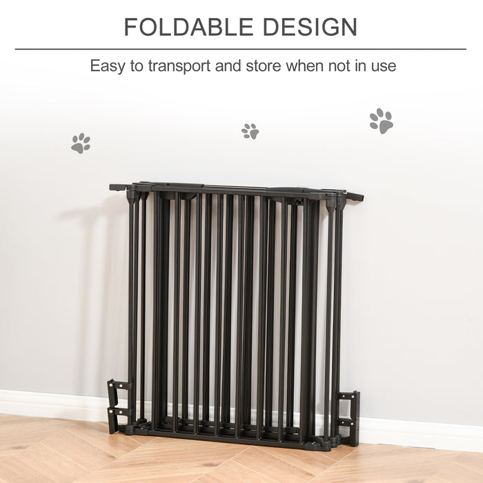 5-Panel Freestanding Pet PlayPen - Stair Gate Dog Pen, Fireplace & Christmas Tree Metal Barrier - Includes Walk-Through Door for Home Safety