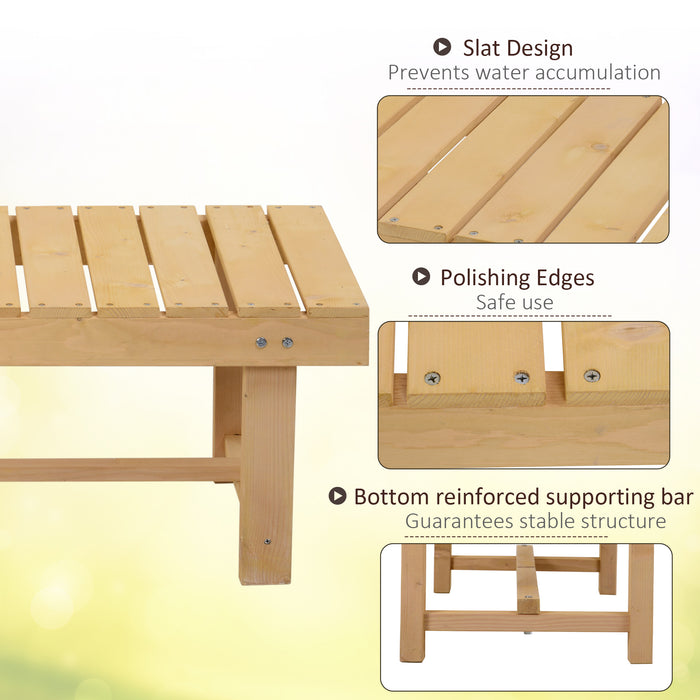 2-Seater Garden Wooden Bench - Robust Fir Patio Loveseat, Indoor/Outdoor, 110L x 38W cm - Ideal for Couples’ Cozy Corner or Garden Retreat