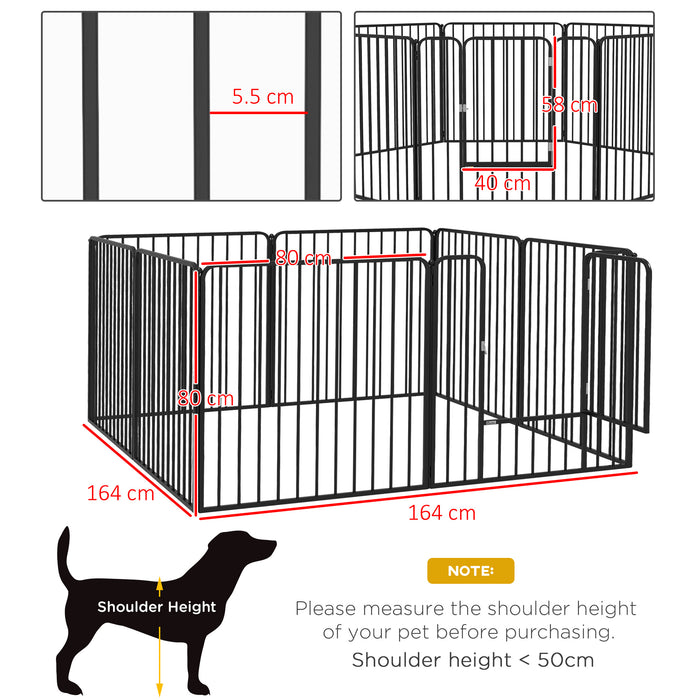 Heavy Duty 8-Panel 80cm High Pet Playpen - Indoor/Outdoor Enclosure for Small to Medium Dogs - Safe Exercise and Play Area