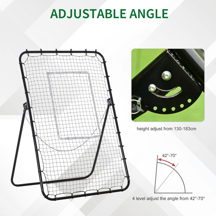 Foldable Football Rebounder Net - Soccer Training Aid with Adjustable Target Zone - Ideal for Kids & Adults Skill Development