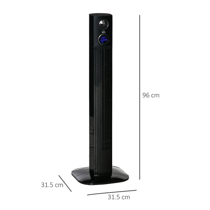 38-inch Electric Oscillating Fan with Aroma Feature - 12-Hour Timer, LED Touch Panel, Includes Remote Control - Ideal for Freshening Rooms & Comfort Cooling