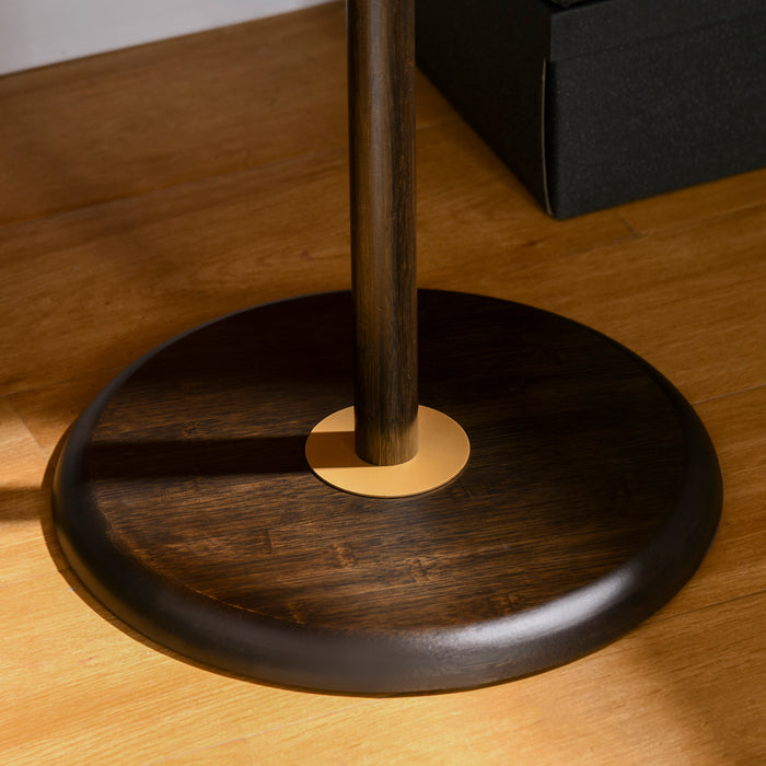 Vintage Style Coat Rack - Free-Standing Bamboo Hall Tree with 6 Hooks for Entryway, Hallway, Bedroom - Elegant Walnut Finish Storage Solution