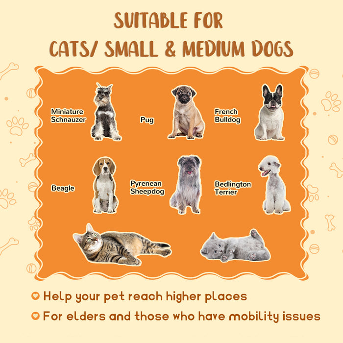 Multi-Purpose Pet Ottoman & 4-Step Ladder - 2-in-1 Dog Steps with Storage for Small to Medium Pets - Ideal for Accessibility & Organization