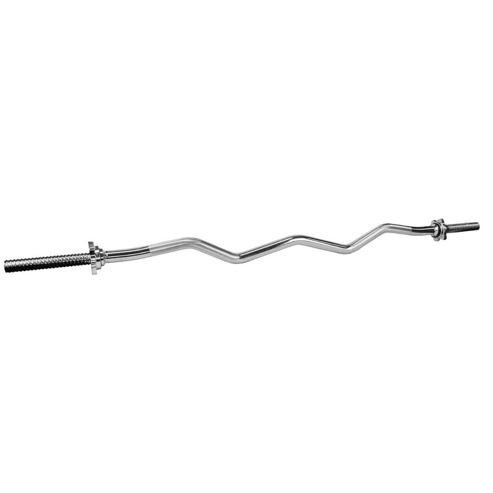 EZ Curl Spinlock Barbell - 4ft Chrome-Plated Weight Bar with Curved Design - Ideal for Bicep and Tricep Exercises