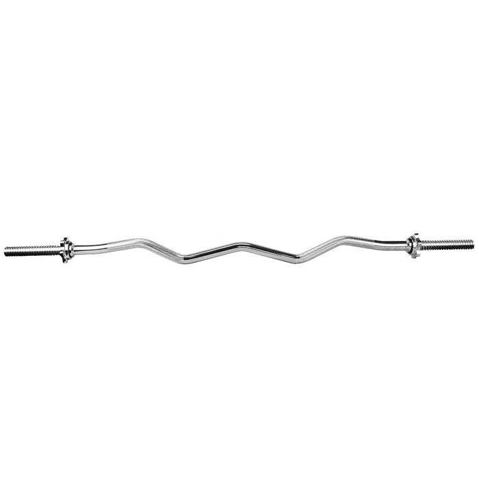 EZ Curl Spinlock Barbell - 4ft Chrome-Plated Weight Bar with Curved Design - Ideal for Bicep and Tricep Exercises