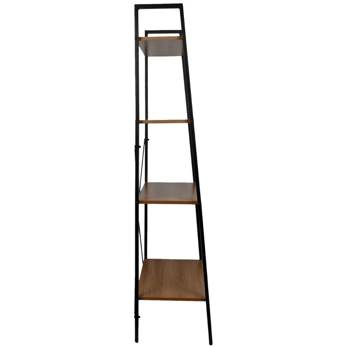 4-Tier Ladder Shelving Unit - Elegant Walnut Finish Bookcase - Ideal for Home or Office Display and Storage