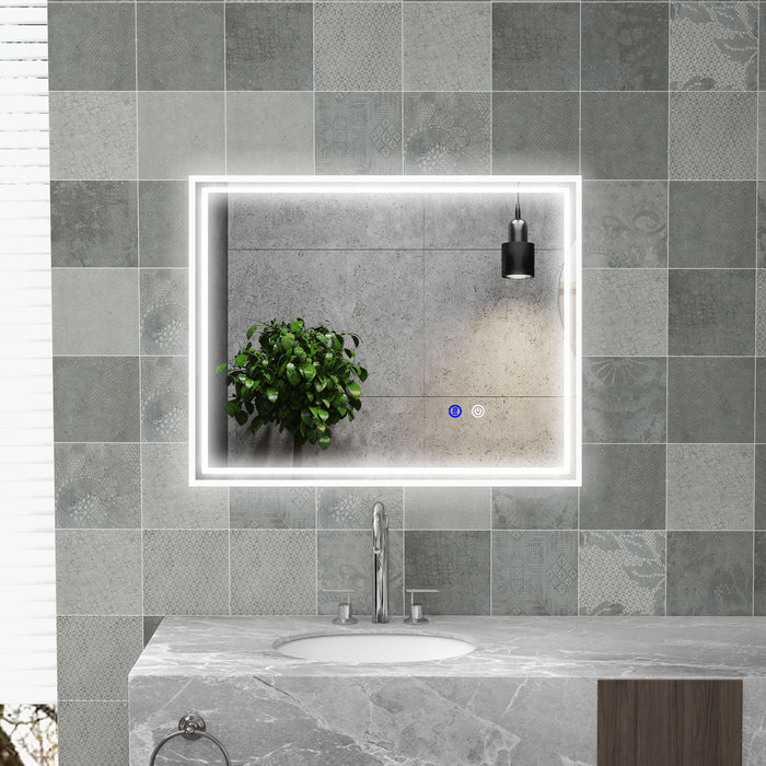 Illuminated LED Bathroom Vanity Mirror - Smart Touch Control, 3 Color Modes, Anti-Fog - Ideal for Makeup Application and Grooming Tasks