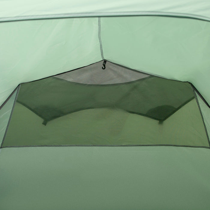 2-3 Person Tunnel Camping Tent - Sewn-in Groundsheet, Air Vents, 2000mm Waterproof Rainfly in Green - Ideal for Small Group Outdoor Adventures