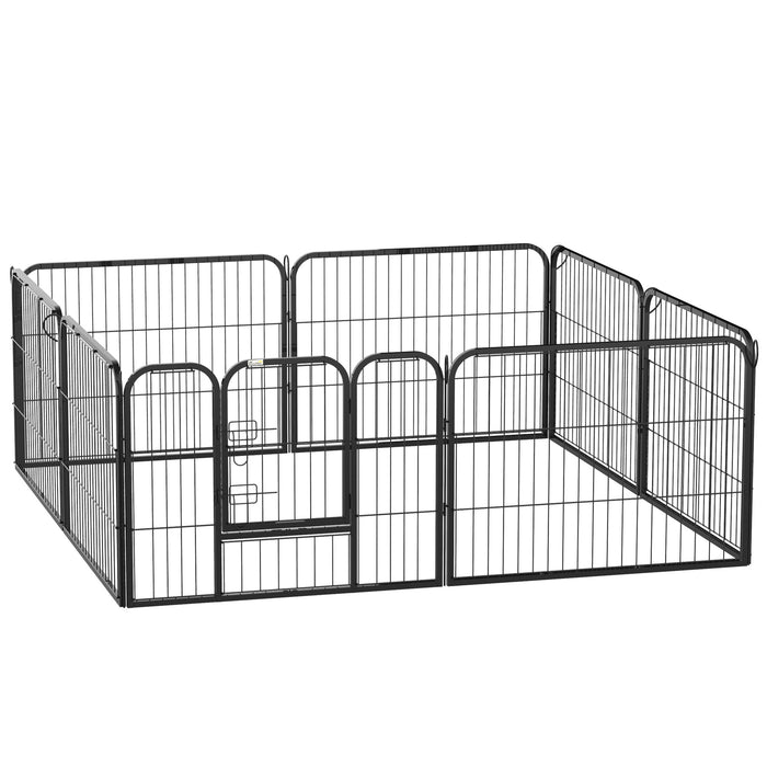 Heavy-Duty Steel Dog Playpen - 8-Panel Pet Enclosure for Puppies & Small Dogs - Secure Exercise and Play Area for Pets