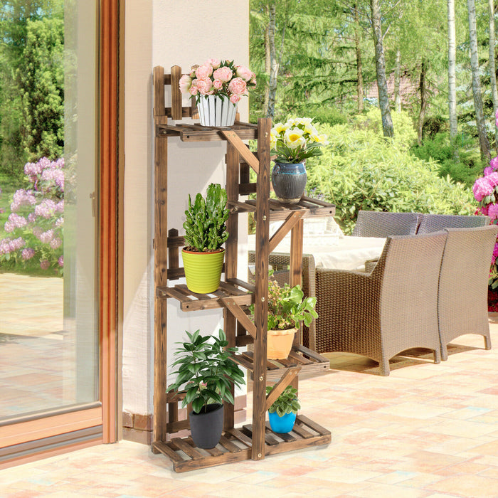 Wooden 5-Tier Plant Stand - Perfect for Living Room, Garden, Patio and Balcony Display - Ideal for Garden Lovers and Home Decor Enthusiasts