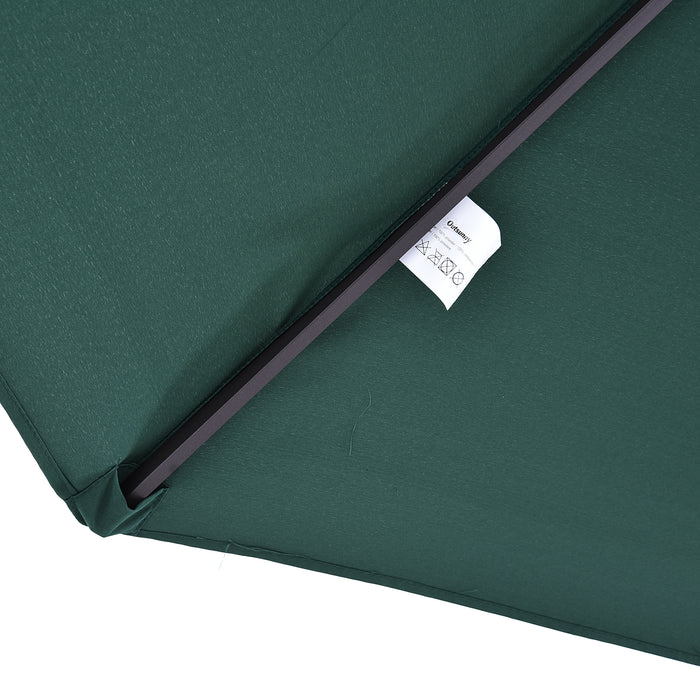 Double-Sided 4.6m Garden Parasol - Large Sun Umbrella with Market Shelter Canopy, Outdoor Shade in Green - Ideal for Patio Leisure and Protection from Sun