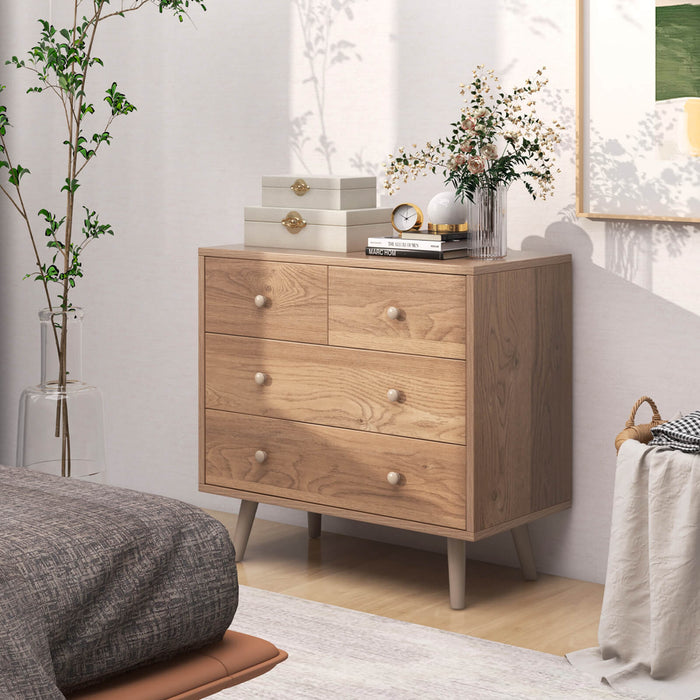 Modern 4-Drawer Dresser Cabinet with Handles - Stylish Storage Chest Furniture - Ideal for Organizing Home Essentials