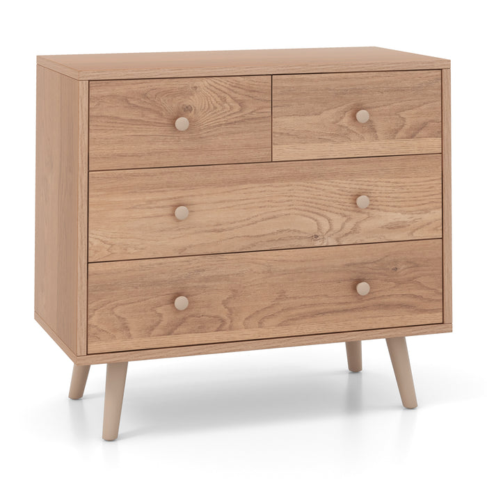 Modern 4-Drawer Dresser Cabinet with Handles - Stylish Storage Chest Furniture - Ideal for Organizing Home Essentials