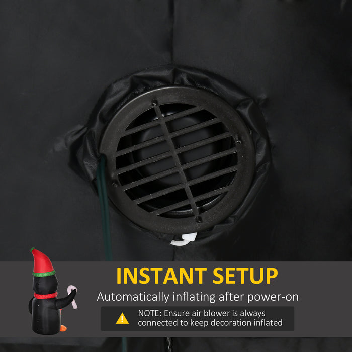 Inflatable 2.5m Christmas Penguin with Candy Cane - LED-Lit Blow-Up Yard Decor - Perfect for Holiday Outdoor Display