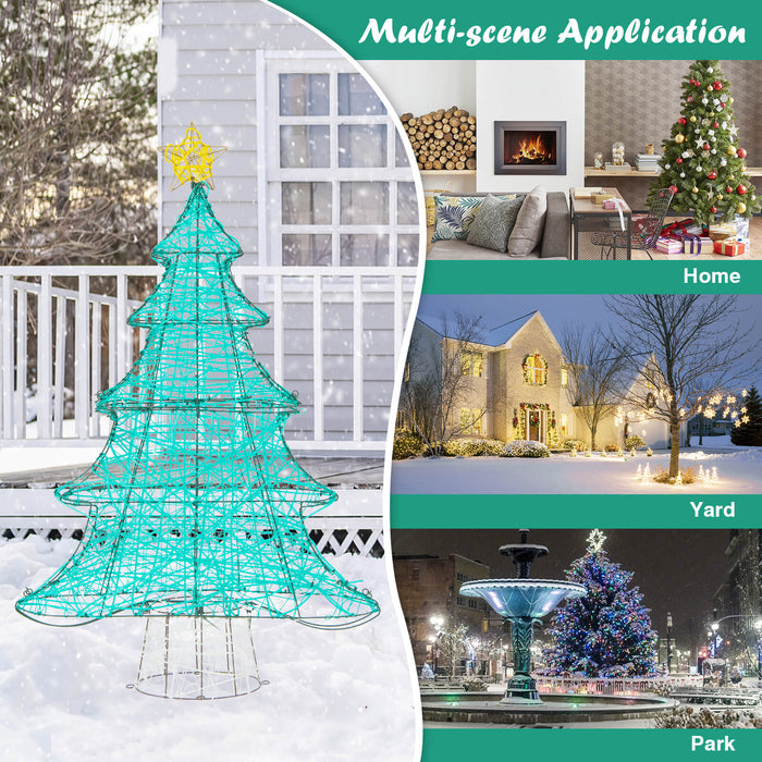 Pre-lit 4FT Artificial Christmas Tree - 520 LED Lights and Top Star Included - Perfect Holiday Decor for Indoor Use