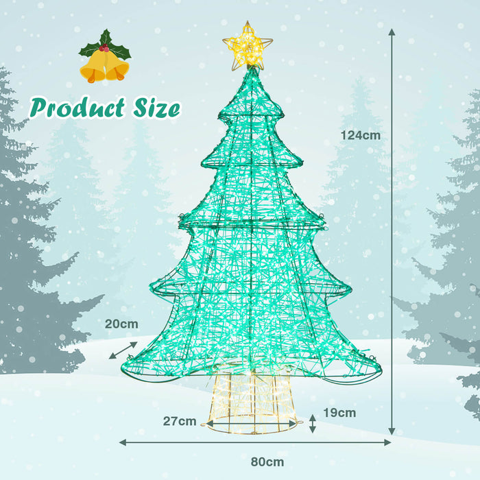 Pre-lit 4FT Artificial Christmas Tree - 520 LED Lights and Top Star Included - Perfect Holiday Decor for Indoor Use