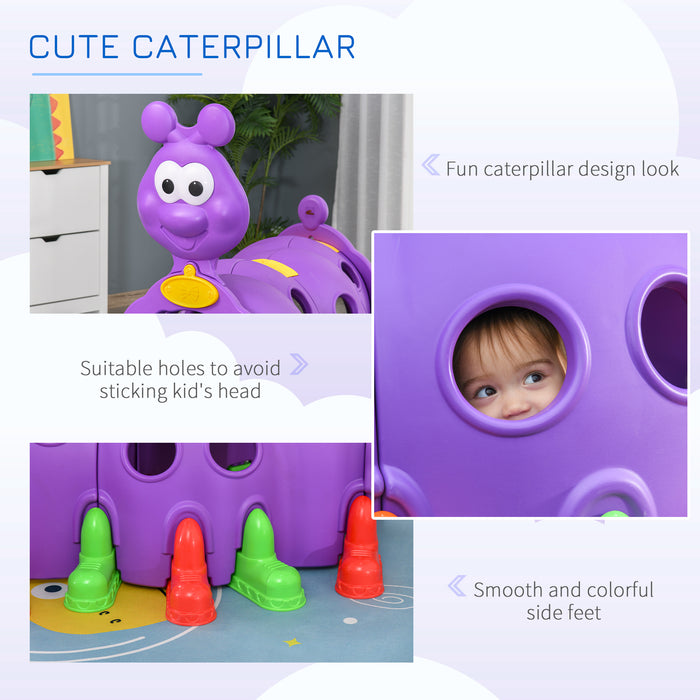 Kids Caterpillar Climbing Play Tunnel - Durable Indoor & Outdoor Crawling Equipment for Ages 3-6 - Fun Garden Playground Accessory in Vibrant Purple