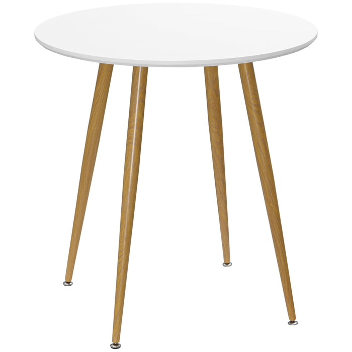 Round Matte Dining Table for Two - Contemporary Kitchen Furniture with Metal Legs - Ideal for Dining Room and Small Living Spaces