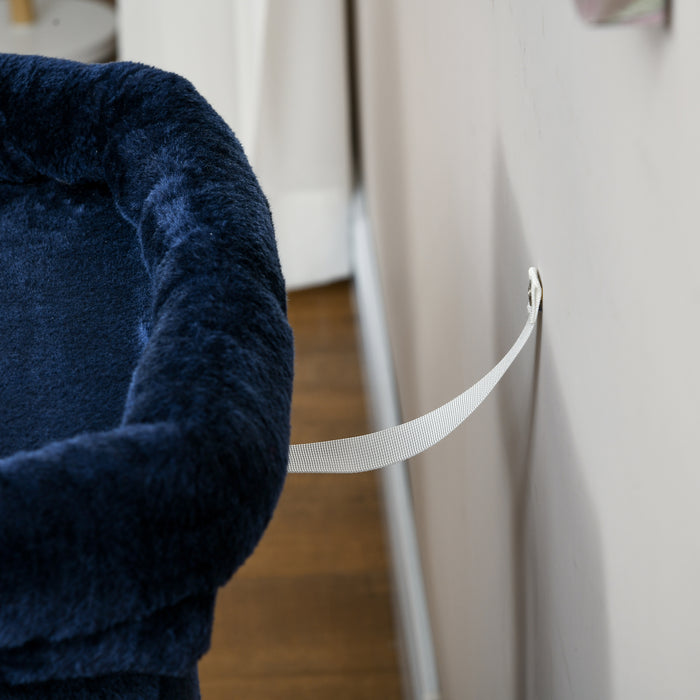 Deluxe Sisal Cat Tree with Dual Condos - Navy Blue Feline Rest & Play Station with Sturdy Scratching Posts - Ideal for Indoor Cats' Exercise and Entertainment