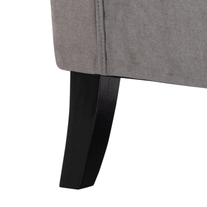 Wingback Retro Accent Chair - Sturdy Wooden Frame Button Tufted Armchair in Grey - Elegant Seating for Living Room or Bedroom