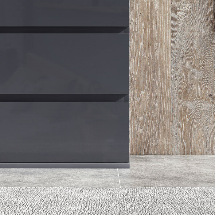High Gloss 4-Drawer Dresser - Contemporary Bedroom Storage Cabinets - Sleek Organization Solution for Modern Homes