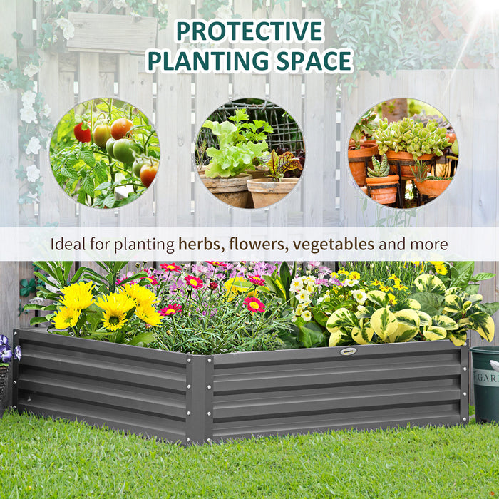 Square Raised Steel Garden Planter - 432L Capacity for Vegetables, Flowers, Herbs, 120cm x 120cm x 30cm - Ideal for Urban & Small Space Gardening